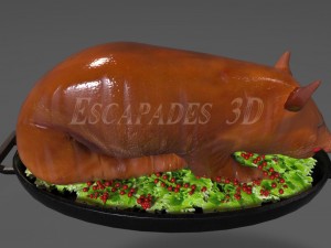 roasted boar -pig 3D Model