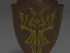 crossed swords and shield wall decoration 3D Model