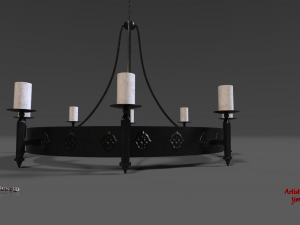 medieval candle chandelier Modèle 3D