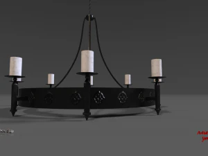 medieval candle chandelier 3D Model