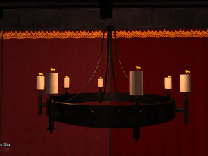 medieval candle chandelier 3D Model