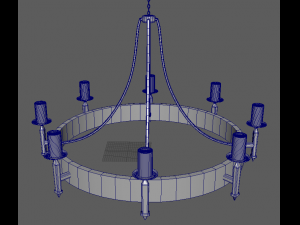 medieval candle chandelier Modèle 3D