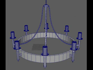 medieval candle chandelier 3D Model