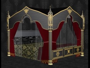 gothic canopy bed 3D Model