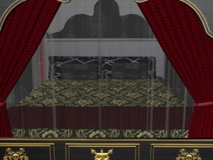 gothic canopy bed 3D Модель