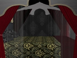 gothic canopy bed 3D Модель