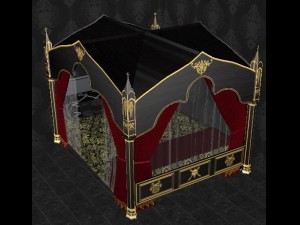 gothic canopy bed 3D Модель
