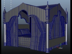 gothic canopy bed 3D Модель