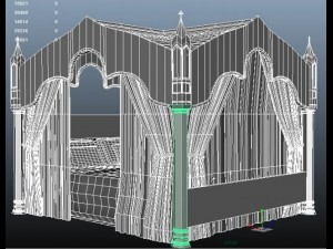 gothic canopy bed 3D Модель