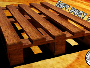 huge wooden pallet pack 3D Model