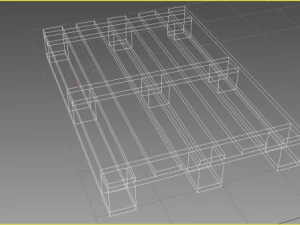 huge wooden pallet pack 3D Model