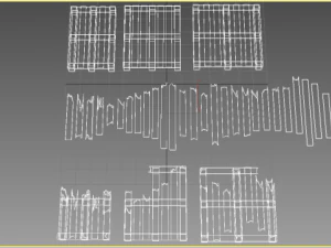 huge wooden pallet pack 3D Model