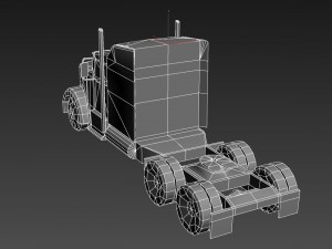 kenworth w900 semi truck lowpoly 3D 模型