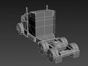 kenworth w900 semi truck lowpoly 3D Model