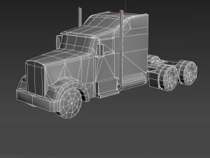 kenworth w900 semi truck lowpoly 3D Model