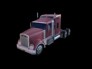kenworth w900 semi truck lowpoly Modelo 3D
