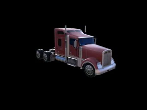 kenworth w900 semi truck lowpoly 3D Model