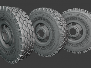 Wheels of old Soviet technology 3D Model