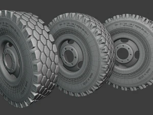 Wheels of old Soviet technology 3D Model