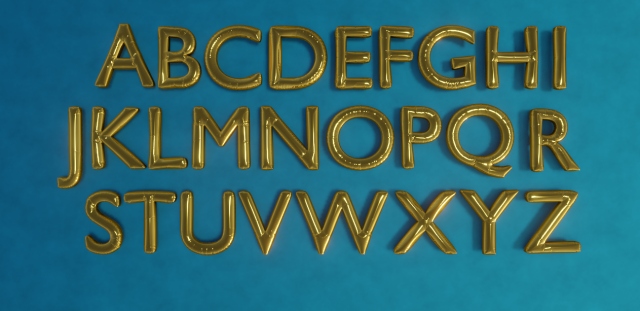 Balloons Alphabet Model 3D .c4d .max .obj .3ds .fbx .stl .blend 