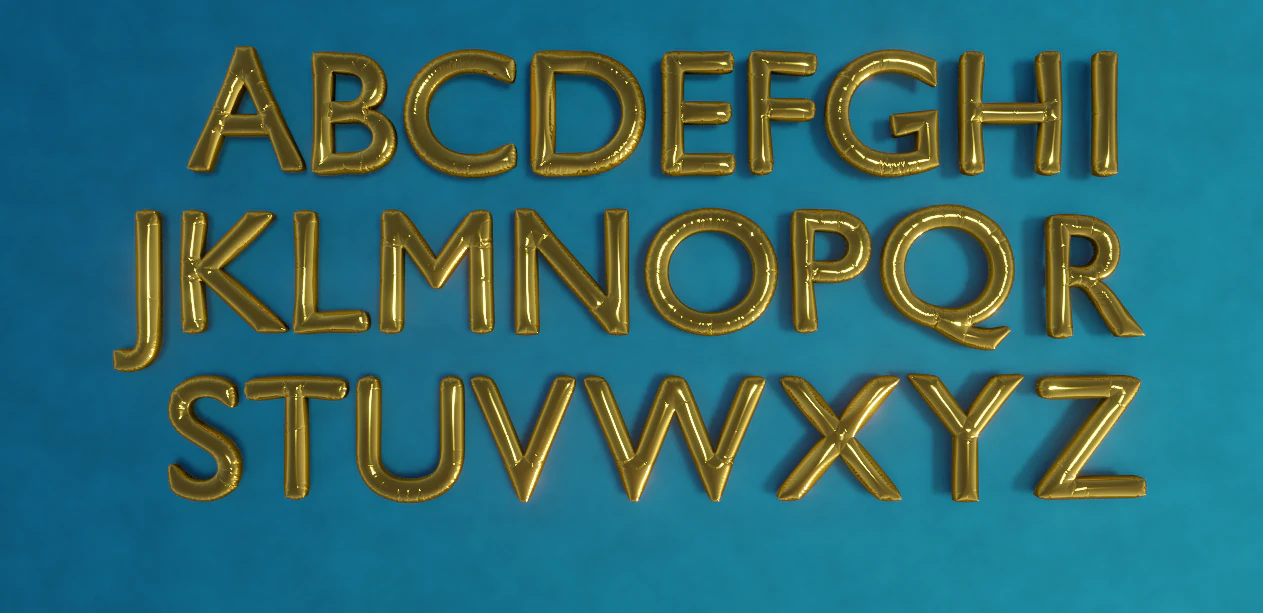 Balloons Alphabet 3D Model .c4d .max .obj .3ds .fbx .stl .blend 