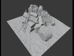 Firewood Pile Pack Model 3D