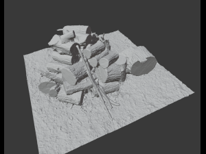 Firewood Pile Pack Model 3D