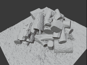 Firewood Pile Pack Model 3D