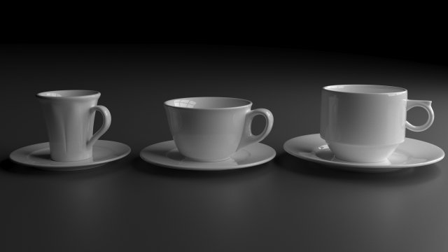 cups set 3D 模型 .c4d .max .obj .3ds .fbx .stl .blend 