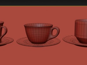 cups set 3D 模型