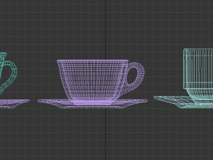 cups set 3D 模型