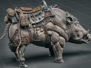 cybernetic boar 3D 模型