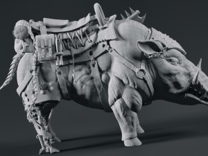 cybernetic boar 3D 模型