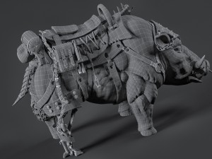 cybernetic boar 3D 模型