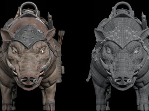 cybernetic boar 3D 模型