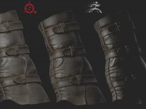 sk&oacute;rzana rękawica Model 3D