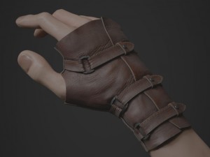 leather glove 3D Модель