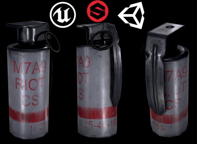 smoke grenade 3D 模型 .c4d .max .obj .3ds .fbx .stl .blend 
