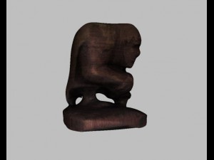 wooden thinker Modello 3D