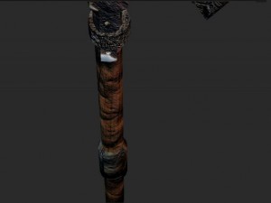 wooden medieval halberd 3D Model