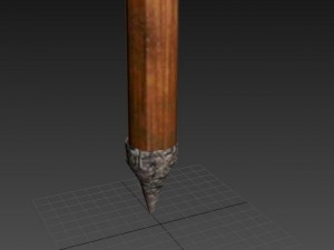 wooden medieval halberd 3D Model