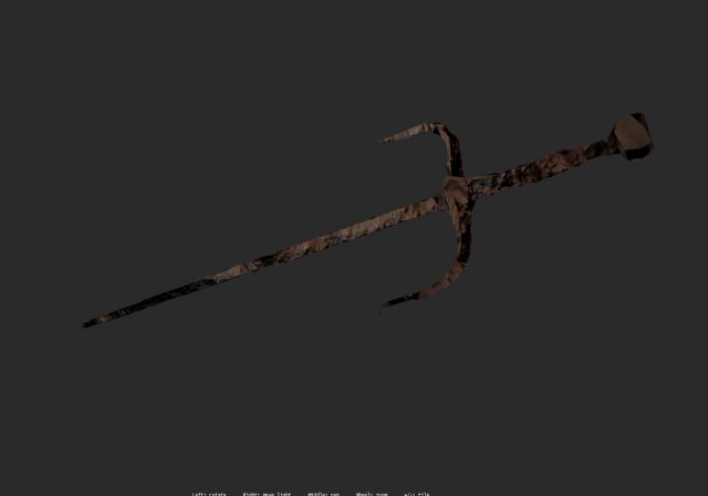 rusty sai 3D Model .c4d .max .obj .3ds .fbx .stl .blend 