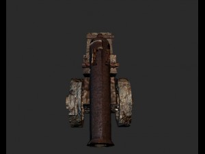 low poly set crew cannons Modelo 3D