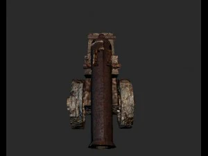 low poly set crew cannons 3D Model