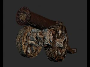 low poly set crew cannons 3D Model