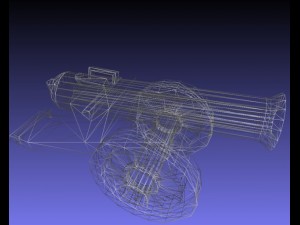 low poly set crew cannons Modelo 3D