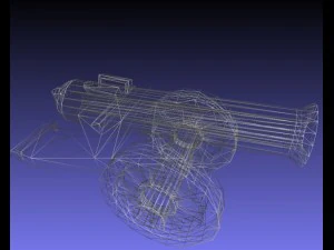 low poly set crew cannons 3D Model