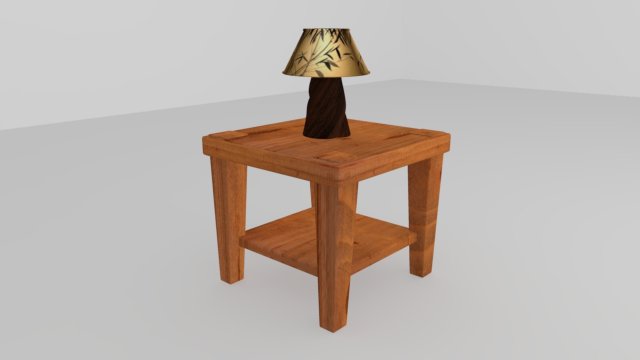 old style lamp and stool 3D Model .c4d .max .obj .3ds .fbx .stl .blend 
