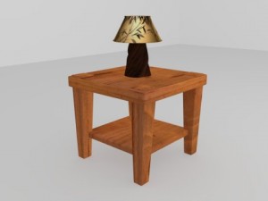 old style lamp and stool 3D-Modell