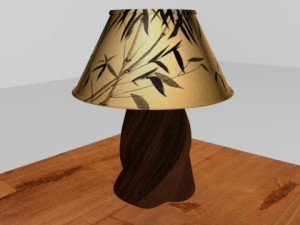 old style lamp and stool 3D Model